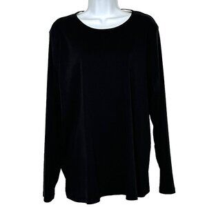 The Talbots Tee Woman 3X 100% Pima Cotton Stretch Black Minimalist Capsule